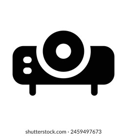 Simple Projector solid icon. The icon can be used for websites, print templates, presentation templates, illustrations, etc