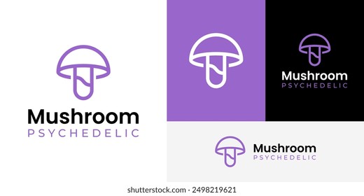 Simple Psychedelic Mushroom Liquid Tube Test Lab Logo Design Branding Template