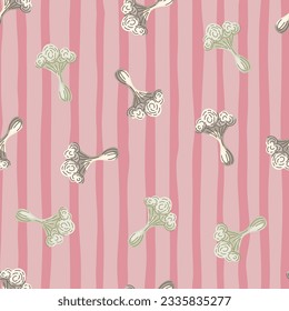 Simple psychedelic mushrooms seamless pattern. Magical fly agaric wallpaper. Design for printing, textile, fabric, fashion, interior, wrapping paper. Vector illustration