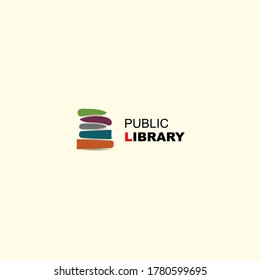 Simple public library logo design