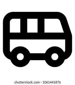 
Simple public transport public van bold line vector icon
