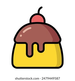 Simple Pudding colorful icon Illustration. The icon illustration can be used for websites, print templates, presentation templates, illustrations, etc