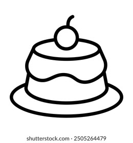 Einfaches Pudding-Symbol. Das Symbol kann für Websites, Druckvorlagen, Präsentationsvorlagen, Illustrationen usw. verwendet werden