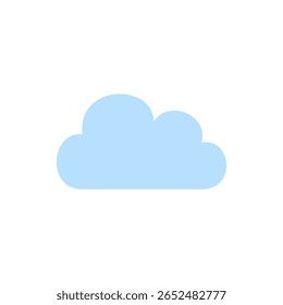 A simple puffy blue cloud icon in flat design, representing overcast or calm skies. Perfect for neutral weather, sky visuals, or app icons.