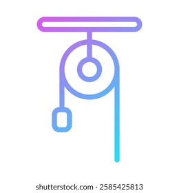 Simple Pulley System Gradient Icon Illustration