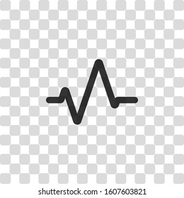 Simple pulse icon. Black symbol on transparency grid