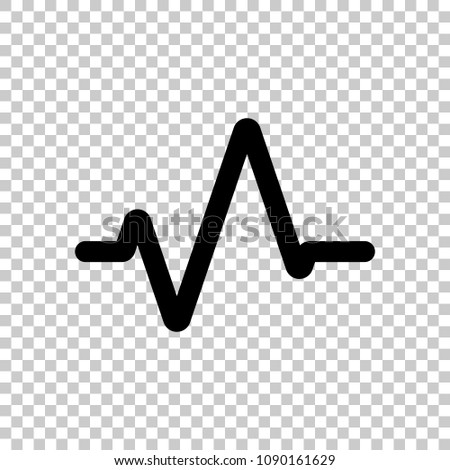 Simple pulse icon. On transparent background.