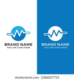 simple pulse logo, healhtcare logo icon template
