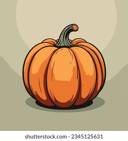 Simple pumpkin drawing on a neutral background, vector