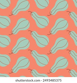 Simple pumpkin hand drawn seamless pattern, Autumn pattern of hand drawn cute and cozy design elements, Fall, Pumpkin season, halloween