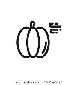 Simple pumpkin icons with wind in line style design on white background. Suitable for autumn seasons, Halloween, pattern design and website app. Pixel Perfect 48x48. Vector Illustration EPS 10.