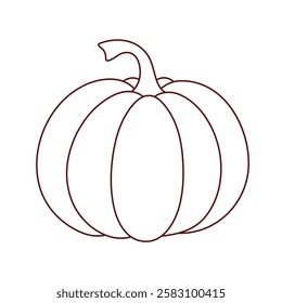 Simple Pumpkin Line Art Drawing