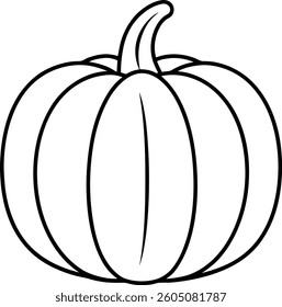 Simple Pumpkin Outline - Halloween and Fall Vector