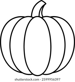 Simple Pumpkin Outline Vector – Festive Fall and Halloween Design