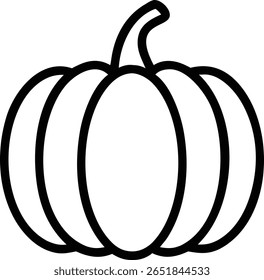 A simple pumpkin outline vector illustration for autumn, fall, halloween, thanksgiving and harvest season