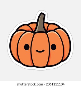 Simple pumpkin stickers with happy face for decoration vector beautiful illustrations Trss
