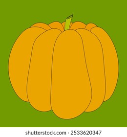 Diseño de Vector de calabaza simple, perfecto para otoño, cosecha o Halloween. Ideal para proyectos gráficos y decoración de temporada.