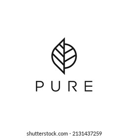 Simple Pure Leaf Nature Logo Design Inspiration