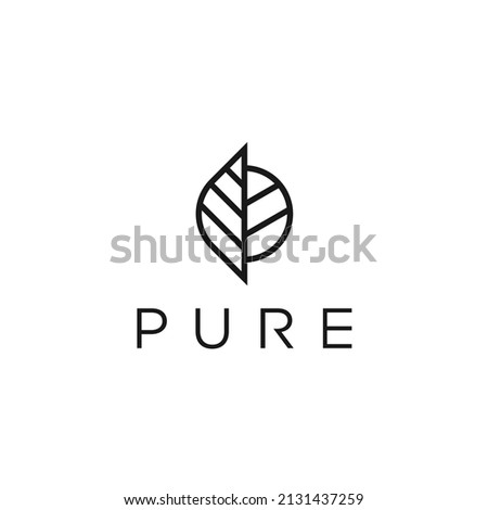Simple Pure Leaf Nature Logo Design Inspiration