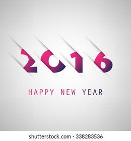 Simple Purple And Blue New Year Card, Cover or Background Design Template - 2016