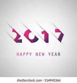  Simple Purple And Blue New Year Card, Cover or Background Design Template - 2017