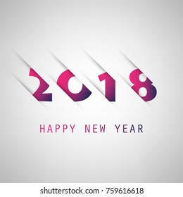  Simple Purple And Blue New Year Card, Cover or Background Design Template - 2018