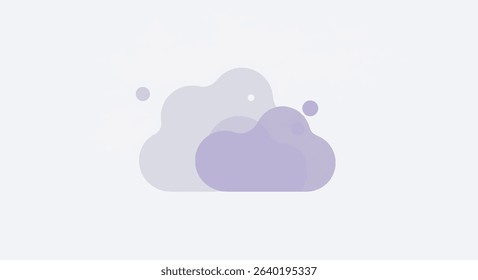 Simple Purple Cloud Illustration Weather Icon, Nature Symbol, Digital Art