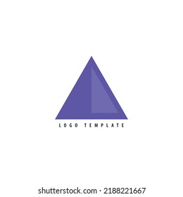 Simple Purple Colored Triangle Vector Logo With Shade. Logo Template.