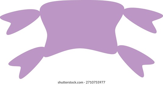 simple purple decorative banner with soft curved shapes, ideal for labels, packaging, invitations, scrapbooking, digital designs, and various creative craft projects.