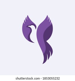 simple purple dove logo, vector illustrations