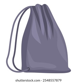 Simple purple drawstring bag for carrying everyday items