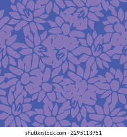 A simple purple floral silhouettes vector pattern