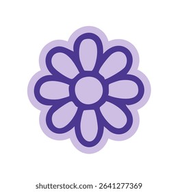 Simple purple flower graphic vector illustration