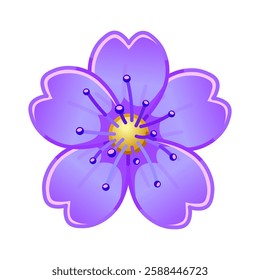 Simple purple flower Large size of emoji spring flower
