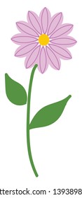 Simple purple flower vector illustration