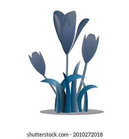 simple purple flower vector illustration.