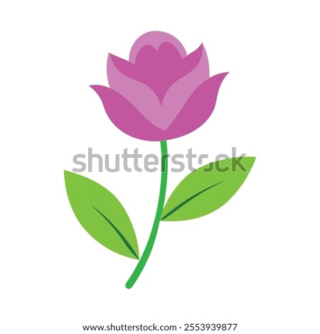 Simple Purple flower vector on white background.