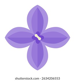 Simple Purple Four Petal Flower Blossom