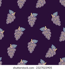 Simple Purple Grapes Fruit Pattern Vector