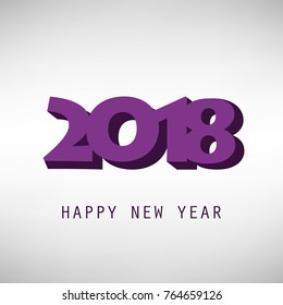 Plantilla de diseño simple de tarjetas de Año Nuevo, carátulas o fondo morado y gris - 2018
