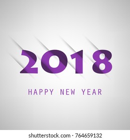 Simple Purple and Grey New Year Card, Cover or Background Design Template - 2018