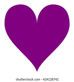 Simple purple heart isolated over a white background. Vector illustration.
