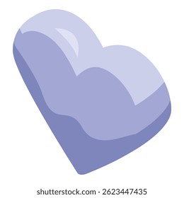 Simple purple heart shape representing love and romance