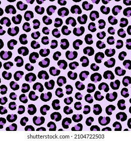 Simple Purple Leopard Animal Motif Vector Seamless Pattern Design