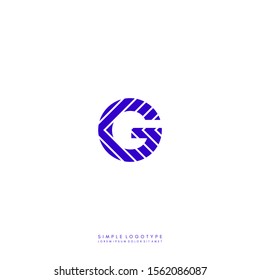 simple purple modern patterned G logo letter minimal design concept.