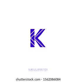 simple purple modern patterned K logo letter minimal design concept.