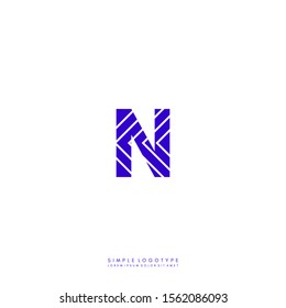 simple purple modern patterned N logo letter minimal design concept.