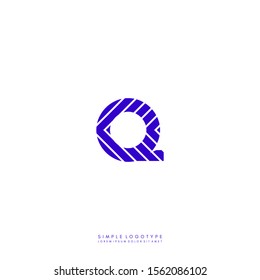 simple purple modern patterned Q logo letter minimal design concept.