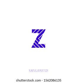 simple purple modern patterned Z logo letter minimal design concept.