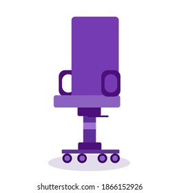 Simple purple office chair  icon. free seet. Business, recruiting, office and hiring concept flat illustration. Vector stock Eps10  element isolated on white.